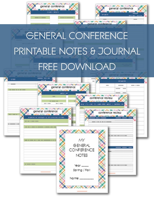 free general conference printable notes and journal - no dates and geared towards older kids and adults.  I like that there are a few pages for tracking stats of the church, my favorite story, scripture and music too! #printable # freeprintable #lds #generalconference